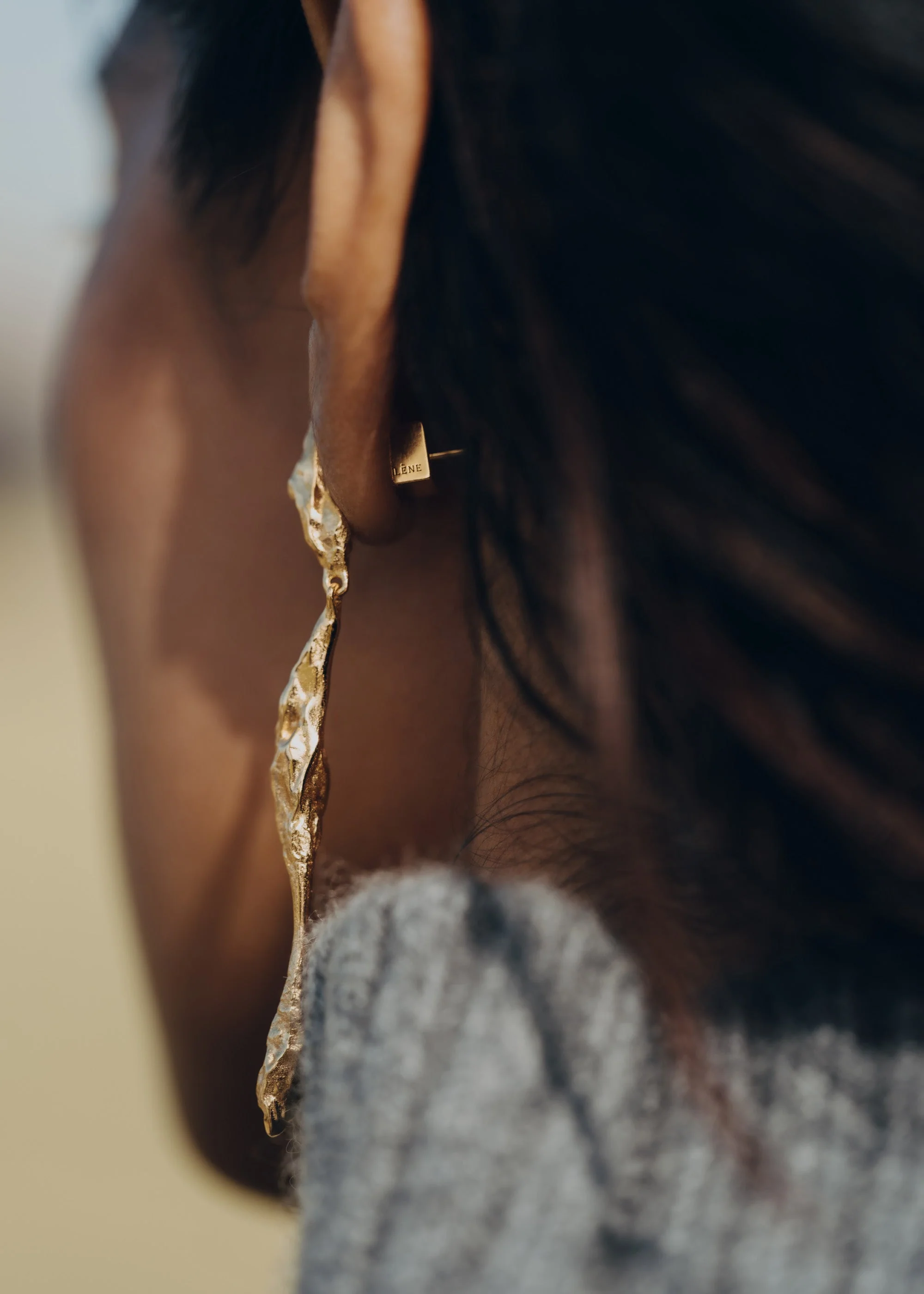 Eroz Drop Earrings - 24 carat gold-gilded edition - Image 2